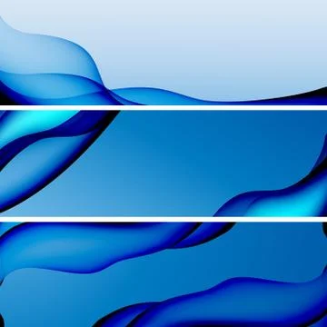 Abstract blue colorful website header or banner set vector Stock Illustration