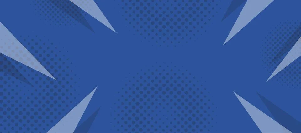 Abstract blue comic style background. Pop art halftone banner vector design Stock Illustration