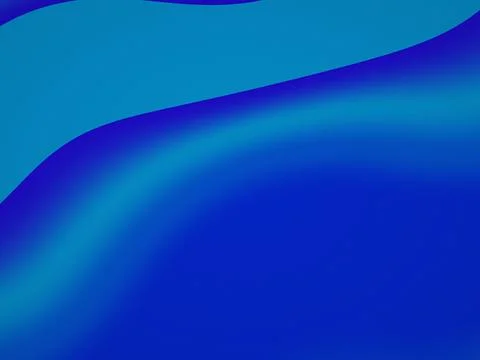Abstract blue composition features broad cyan and deep blue flowing wave fo.. Stock Illustration