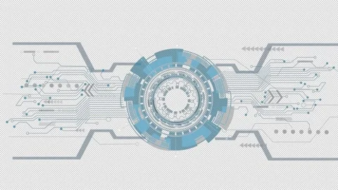 Abstract blue computer circuit board and circle technology background with .. Stock Footage 238080747