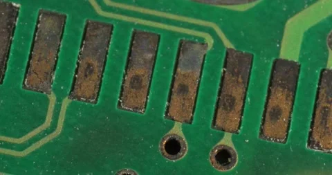 Abstract blue computer circuit board close up for background Vídeos de archivo 336585475