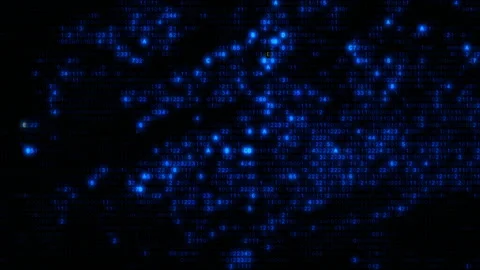 Abstract Blue Computer Hex Code Algorithm Hud Design Template Loop Background Stock Footage 234939632