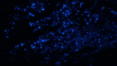 Abstract Blue Computer Hex Code Algorithm Hud Design Template Loop Background Video stock 234940214