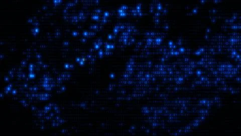 Abstract Blue Computer Hex Code Algorithm Hud Design Template Banner Backgrou 库存照片