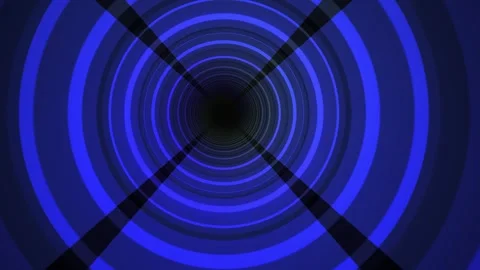 Abstract blue concentric circles with black lines. Stock Footage 337497562