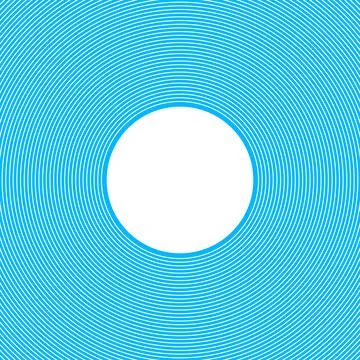 Abstract blue concentric circles line pattern with white circle in center 库存插图