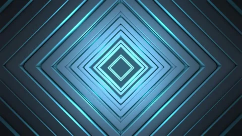 Abstract blue concentric diamond layers in 4K 60fps loop, geometric depth, .. Stock Footage 336384406