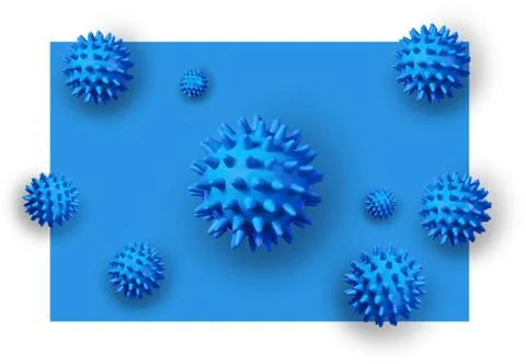 Abstract blue coronovirus molecule on a blue background. Coronovirus spread Stock Illustration