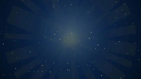 Abstract blue cosmic background with glowing central light and floating golden 库存影片 346212143