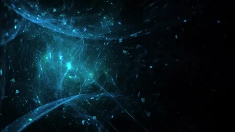 Abstract Blue Cosmic Particles and Glowing Stars Space Background Stock Footage 346153693