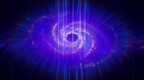 Abstract blue cosmic spiral vortex with stars Stock Footage 331459642