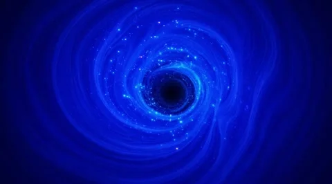 Abstract blue cosmic vortex with glowing sparks Stock Footage 331461491