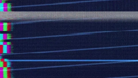 Abstract blue crt scanline glitch with glowing texture. Dark digital signal.. Stock Footage 346694308