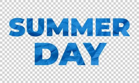 Abstract Blue Crumpled Paper Texture Summer Day Typography Text Symbol Icon.. Stock Illustration