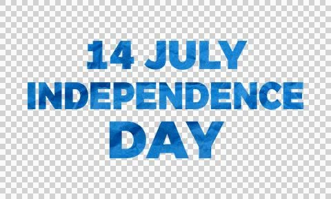Abstract Blue Crumpled Paper Texture 14 July Independence Day Typography Te.. Stock Illustration