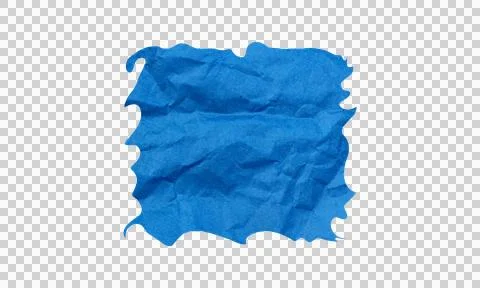 Abstract Blue Crumpled Paper Torn Square Banner Isolated on White Background Stock Illustration