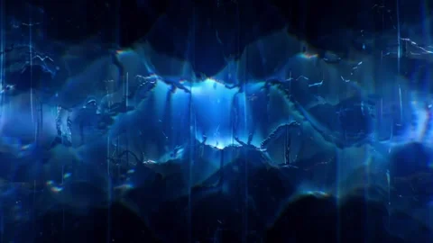 Abstract Blue Crystal Cave Background With Glowing Frozen Light Stock Footage 332303692