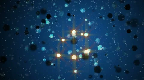 Abstract blue crystal particles evolving Video stock 60952700