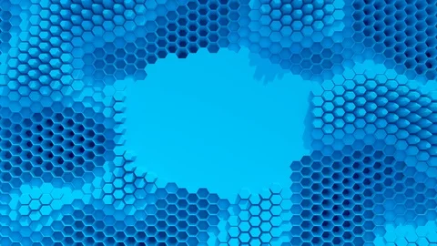 Abstract blue crystallized background. Honeycombs move like an ocean. With place Stock Footage 90865412