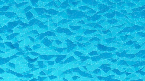 Abstract blue crystallized background. Wave motion on polygonal surface with Stock Footage 90344012