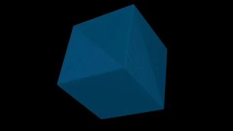An abstract blue cube. Abstract technology background. 3D rendering Stock Illustration