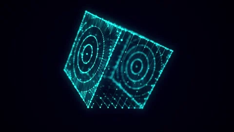 Abstract blue cube with connecting dots and lines. Big data visualization. Video stock 275189315