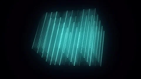 Abstract blue cube with connecting dots and lines. Big data visualization. Video stock 275195707