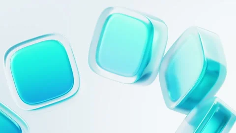 Abstract blue cube geometric glass background, 3d rendering. Stock Footage 341308962
