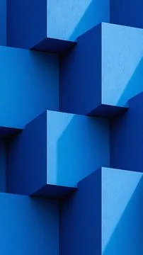 Abstract blue cube structure geometric pattern design イラスト素材