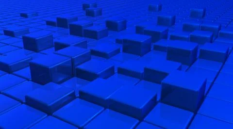 Abstract blue cubes background Stock Illustration