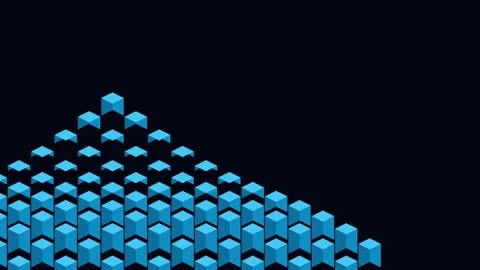 Abstract blue cubes motion graphic background Stock Footage 344809752