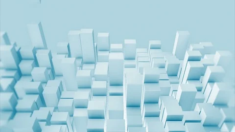 Abstract blue cubes move, 3d animation 4k Stock Footage 106773865