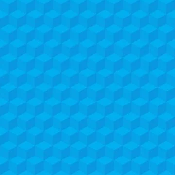 Abstract blue cubes pattern with thin outlines Stock Illustration
