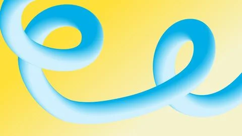 Abstract Blue Curl with Yellow Gradient Background Stock Illustration