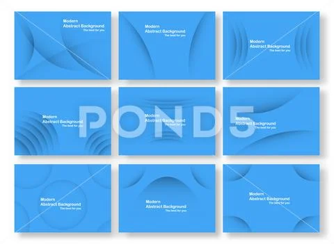 Abstract blue curve background with copy space for white text. Set of modern Stock Illustration