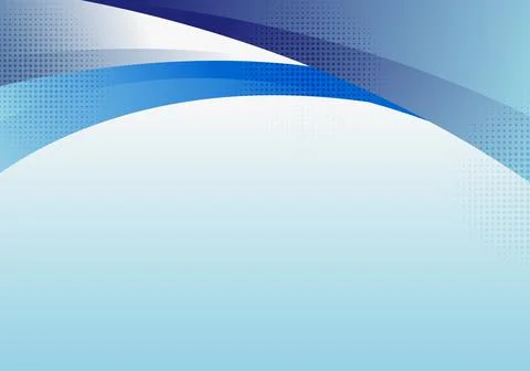 Abstract blue curve shape header template background with halftone effect Stock Illustration