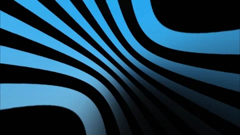 Abstract Blue Curved Stripes Rotating on Black Background Vídeos de archivo 334667360