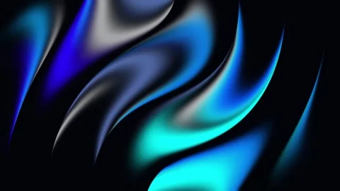 Abstract Blue Cyan Glossy Waves Loop 4K Stock Footage 341377803