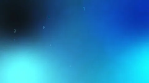 Abstract blue cyan gradient with floating binary digits, Loop Animation Video stock 341856742
