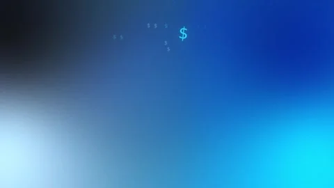 Abstract blue cyan gradient with glowing dollar symbols, Loop Animation Stock Footage 341857310
