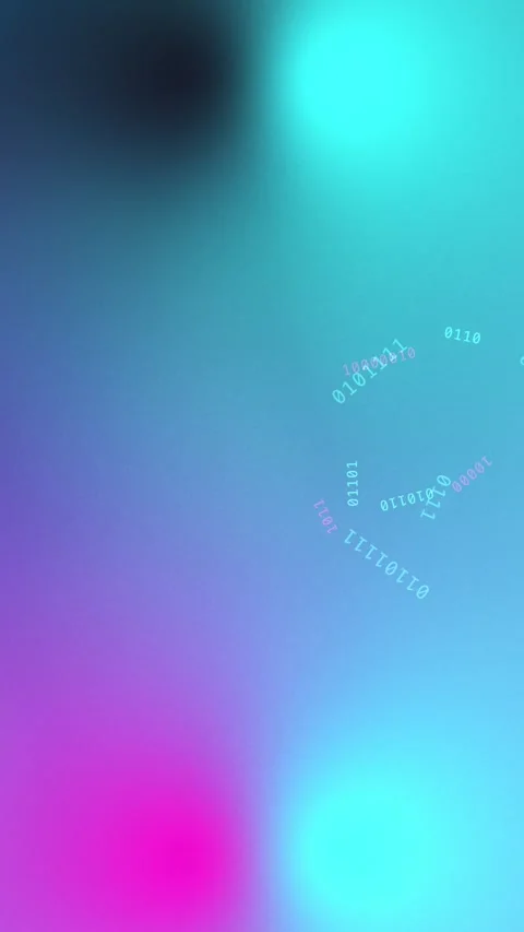 Abstract blue cyan magenta gradient background with floating binary code Stock Footage 341857022