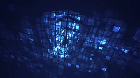 Abstract blue cyber digital technology seamless looping motion graphic Video stock 104484179
