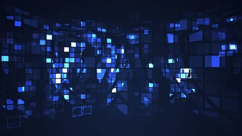 Abstract blue cyber digital technology seamless looping motion graphic Stock Footage 104485114