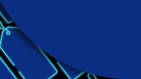 Abstract Blue Cyber Monday Tech Background with Glowing Neon Circuit Board .. Stock Footage 347362070