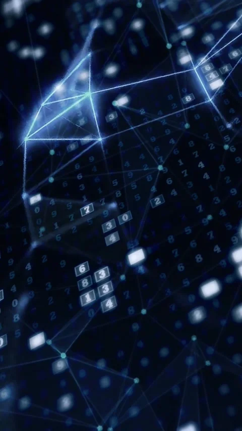Abstract Blue Cyber Security Data Encryption and Cloud Computing Video stock 336304776