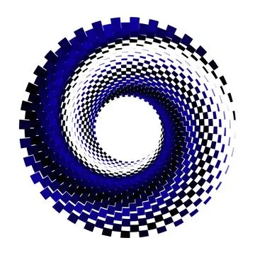 Abstract blue dashes spiral pattern design Stock Illustration