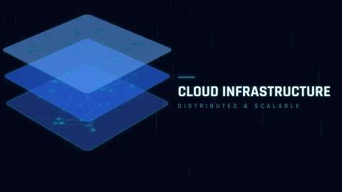 Abstract Blue Data Flow Visualization Technology Background Overlay Stock Footage 336805118