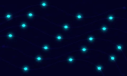 Abstract Blue Data Network Background with Glowing Nodes and Digital Connec.. Stock Illustration