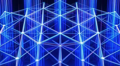 Abstract blue data network with light streaks Stock Footage 331459794