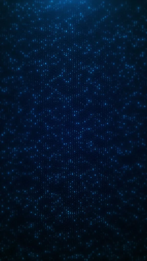 Abstract blue data particle screen glowing dotted texture, deep digital field, m Stock Footage 340410391